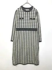 新品 Prima Scherrer プリマシェレル 定価15290円 千鳥格子 ニットジャカード ワンピース sizeS/グレー  ■■レディース