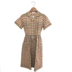 Burberry's バーバリーズ 開襟ワンピース サイズ:7 チェック/コットンリネン ヴィンテージ   ブラウン レディース / 240001193898