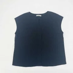 OPAQUE.CLIP　オペークドットクリップ　前立てデザインVネックスキッパーブラウス　ブラック　38/Mサイズ　□〇