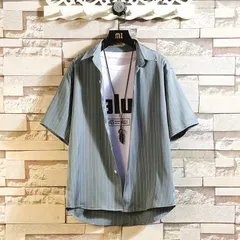 再入荷 ストライプシャツ シャツ メンズ 半袖シャツ カジュアルシャツ 半袖 ビジネス 夏 ゆったり オシャレ 大きいサイズ