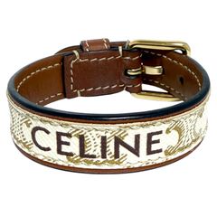 CELINE レザーブレスレット バングル トリオンフ レ・キュイール