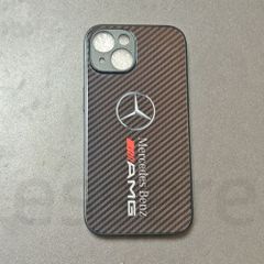 iPhone15 케이스 메르세데스 벤츠 AMG 스마트 폰 케이스 아이폰 케이스 내충격 유리 케이스 하드 케이스 카본 무늬 블랙