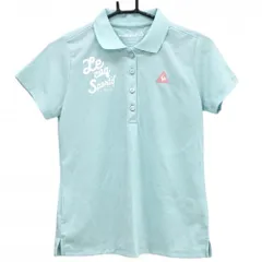 ルコックゴルフ 半袖ポロシャツ ライトブルー 袖刺しゅう ロゴ レディース L ゴルフウェア le coq sportif