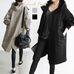 再入荷 トレンチコート スプリングコート カーディガン 秋春 薄手 ロング丈 アウター フード付き オフィス きれいめ ソマリ ロングトレンチコート 春秋服