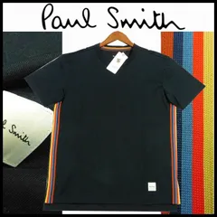 新品 ポールスミス クルーネック 半袖 Tシャツ M 黒 アーティストストライプ カットソー Paul Smith メンズ