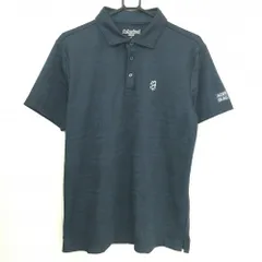 【超美品】アドミラル 半袖ポロシャツ ネイビー 総柄地模様 胸ロゴ メンズ LL ゴルフウェア Admiral