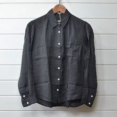 マーガレットハウエル サイズⅠ リネンシャツ 長袖 ブラック 美品