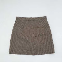 GRL　グレイル　インパン付き千鳥格子チェック台形スカート　ブラウン　Lサイズ　〇◇