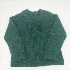 LOWRYS FARM　ローリーズファーム　２WAYメランジレースアップニット　グリーン　フリーサイズ　◇〇☆