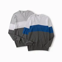 再入荷 ニットセーター Vネック セーター クルーネック 配色 おしゃれ メンズ トップス 長袖 長袖セーター カジュアル お兄系