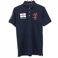 アドミラル 半袖ポロシャツ ネイビー×白×レッド 胸ロゴ  メンズ LL ゴルフウェア Admiral