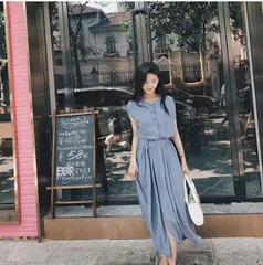 再入荷 ワンピース 夏 きれいめ ロングワンピース レディース ベルト付き ノースリーブ マキシ丈ワンピース シャツワンピース カジュアル ロングワンピース 夏 韓国風 夏服 無地 優雅 半袖 通勤 ロング丈 大人 ギャザー OL