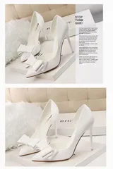 再入荷 ハイヒールパンプス ヒール パンプス ポインテッドトゥ リボン レディース シューズ 靴 上品 きれいめ 可愛い おしゃれ カジュアル シンプル 結婚式 パーティ お呼ばれ 披露宴 通勤 通学 美脚