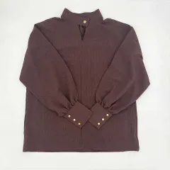 Ambre Neige　アンブルネージュ　前後２WAYふくれジャガードブラウスWeb限定　ブラウン　フリーサイズ　〇□