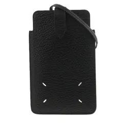 【値下げ】Maison Margiela メゾン マルジェラ フォンケース ショルダーケース 携帯・スマホアクセサリー S56UI0211 レディース レザー ブラック 中古