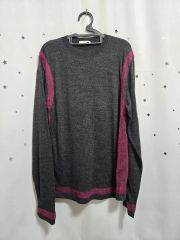 ヴェルサーチェ グレー/ピンク LINE ニット セーター XL 5