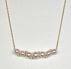 K18YG あこや真珠 ネックレス パール約4.1-5.4mm ダイヤ0.05ct 新品ジュエリー