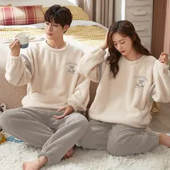 再入荷 レディース ルームウェア もこもこ あったか パジャマ 丸洗い 女性用 ギフト ふわふわな肌触り 防寒 保温 秋 冬 軽量 クリスマスプレゼント お揃い ペア 上下セット 部屋着