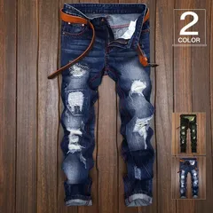 再入荷 スキニーデニム スキニーパンツ ジーパン メンズ ジーンズ デニムパンツ ダメージ加工 Gパン ダメージデニム メンズ大きいサイズ ボトムス メンズファッション