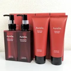 【 Aurelie 】B 5 A-1 オレリー 150ml × 2 モイストオイルインクレンジングウォーター メイク落とし / 100g × 2 モイストフェイスウォッシュ 洗顔料 スキンケア 美容