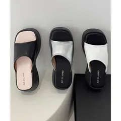 再入荷 厚底サンダル ミュールサンダル 夏 美脚