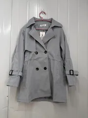 トレンチコート ― スモーキーブルー Lサイズ  Q-000865	bu1