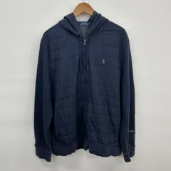 Y128 POLO RALPH LAUREN フルジップフーディー XXL 紺 キルティング ポロラルフローレン 古着卸 アメリカ仕入