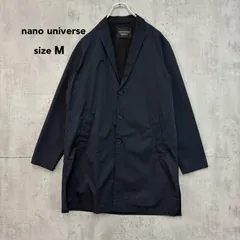 nano universe ナノユニバース ダークネイビー 撥水 軽量 ステンカラーコート トレンチ チェスター 3ボタン ビジネス カジュアル フォーマル テーラード ジャケット アウター 668-9111009  Mサイズ ★ ■◇