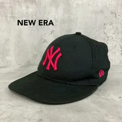 NEW ERA ニューエラ ブラック ニューヨークヤンキース NY ロゴ 刺繍 ピンク ベースボールキャップ 帽子 59FIFTY 7 1/4 57.7cm ウール100% ストリート ファッション ライフスタイル メジャーリーグ ★ ■■