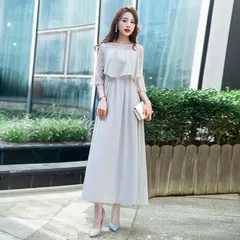 再入荷 ママワンピース フォーマル パーティードレス パーティドレス 結婚式 ワンピース 披露宴 卒業式 入学式 発表会 二次会 春夏秋冬 レディース ロング丈 袖レース 春 夏 秋 冬