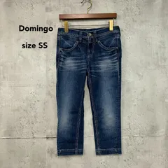 Domingo ドミンゴ ブルー デニムパンツ ジーンズ ジーパン クロップドパンツ 7分丈 アンクル丈 ストレッチ 伸縮性あり ボトムス ワークパンツ 馬革ラベル ホースハイド パッチ カジュアル 15-150C 日本製 SSサイズ ★ ■■のサムネイル