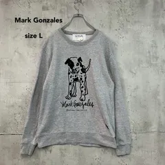 Mark Gonzales マークゴンザレス 417 EDIFICE エディフィス コラボ 別注 スウェット トレーナー スエット グレー  プルオーバー LABEL TWO ロゴ クルーネック トップス 希少 完売品 長袖  Lサイズ ★ ◆■