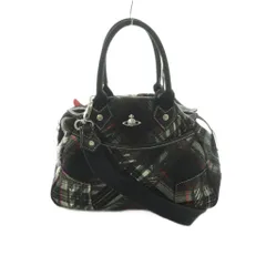 ヴィヴィアンウエストウッド Vivienne Westwood ヤスミン 2WAY ハンドバッグ ショルダーバッグ チェック柄 黒 グレー 赤 /MI ■OS