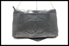 ■CHANEL 12番台 キャビアスキン デカココ GD金具 レザー ワンショルダーバッグ シャネル ■0305gk250-2M