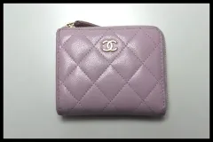 ■CHANEL ランダム番台 キャビアスキン マトラッセ GD金具 レザー ラウンドファスナー 財布 シャネル ■0305gk287994