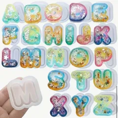 No.499 アルファベット シリコンモールド 全26種セット レジン 粘土 ネームタグ ハンドメイド