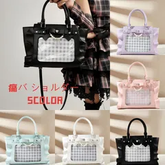 痛バッグ トート 小さめ ショルダー バッグ 痛バ 肩掛け 斜め掛け 4カラー ハンドバッグ 鞄 缶バッチ アクキー 写真 リボン フリル 可愛い