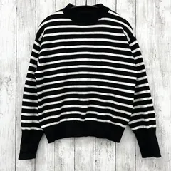 【 nano universe 】 ボーダーニット ブラック×ホワイト FREE