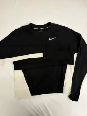 S NIKE ランニング ドライフィット 長袖 Tシャツ ブラック