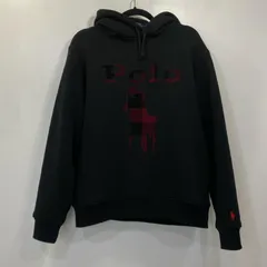 【姫路東店】 中古 POLO RALPH LAUREN | ポロ・ラルフローレン パーカー チェックド Big Pony ロゴ フリース フーディ プルオーバーパーカー ブラック サイズ：M 【101】