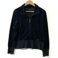 Calvin Klein ブラック ツアーベルベット ジップアップ