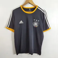 adidas アディダス ドイツ代表 ユニフォーム シャツ サッカー ロゴ 刺繍 古着 O ブラック系 C639