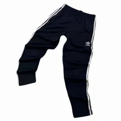 アディダス トラックパンツ メンズ ブラック Oサイズ テーパード サイドライン スリムシルエット ジャージパンツ きれいめ