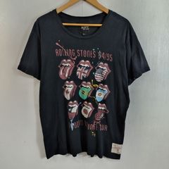 RIFF STARS THE ROLLING STONES ローリングストーンズ 94/95 バンド Tシャツ 古着 VINTAGE 50 YEARS OF ツアー メキシコ製 XL ブラック系 C646