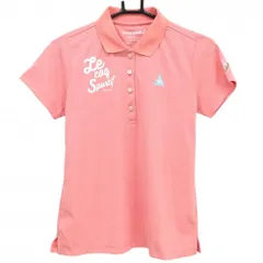 【超美品】ルコックゴルフ 半袖ポロシャツ ピンク 袖刺しゅう ロゴ レディース L ゴルフウェア le coq sportif