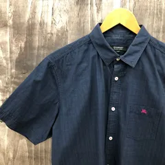 ＢＵＲＢＥＲＲＹ ＢＬＡＣＫ ＬＡＢＥＬ バーバリーブラックレーベル 半袖 シャツ メンズ ネイビー ３ _246021