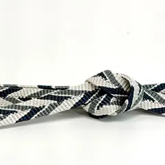 帯締め　渡敬　笹浪組　三色銀糸入　木ノ葉　より房　0596