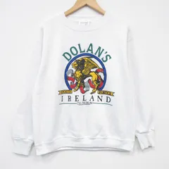 L/古着 ヘルスニット 長袖 スウェット メンズ 80年代 80s アイルランド クルーネック USA製 白 26feb05