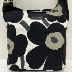 673　Marimekko　マリメッコ　ショルダーバッグ　Unikko　ウニッコ　黒　ブラック　レディース　花柄　キャンバス　シンプル　きれいめ　カジュアル　北欧 花柄　定番　人気　ワンショルダー　肩がけ　斜めがけ