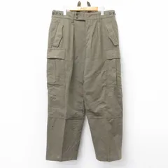 W37/古着 ビンテージ ミリタリー カーゴ パンツ メンズ 60年代 60s ドイツ軍 ウール 緑 霜降り 26feb04